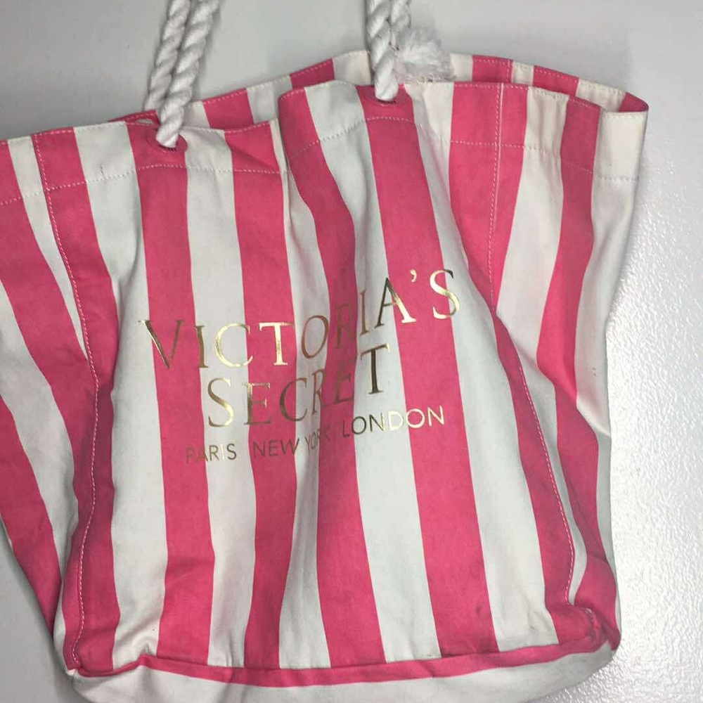 Victoria's Secret Bold Pink and White Tote